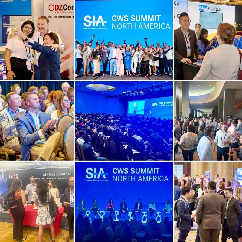 Collage of CWS Summit sessions, networking, and exhibitor conversations during the 2025 CollaborationX handoff
